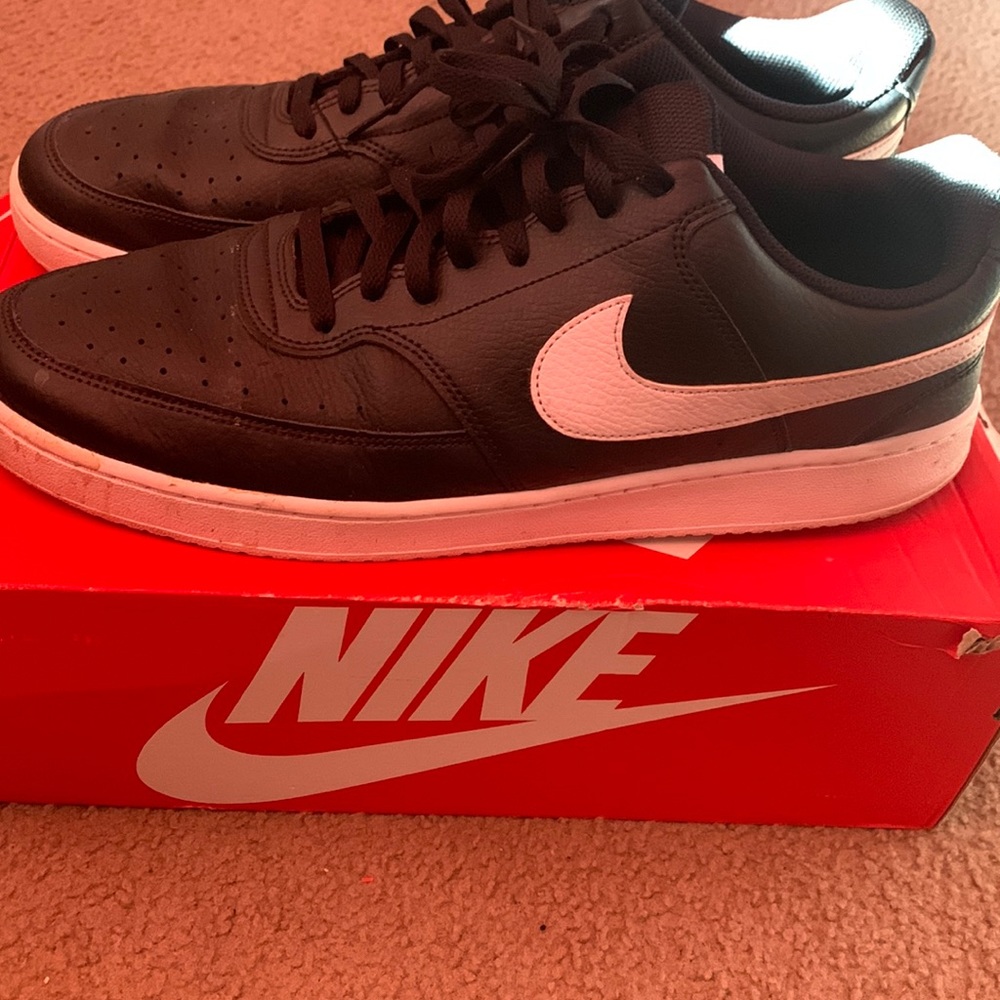 Size 14 Nike Court Vision Lo Black/White